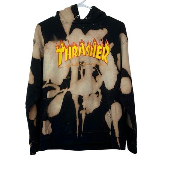 Thrasher Magazine Tie-Dye Pullover Hoodie Size S Skatecore Streetwear Grunge - Picture 1 of 10